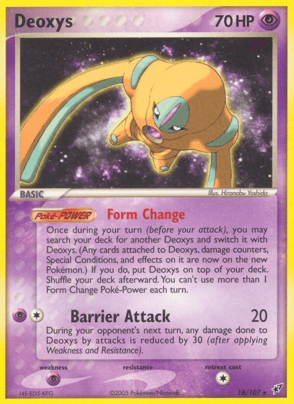 18, EX: Deoxys, Normal, Psychic, Psychic[×2], Rare Deoxys (18/107) [EX: Deoxys] - Trading Card World
