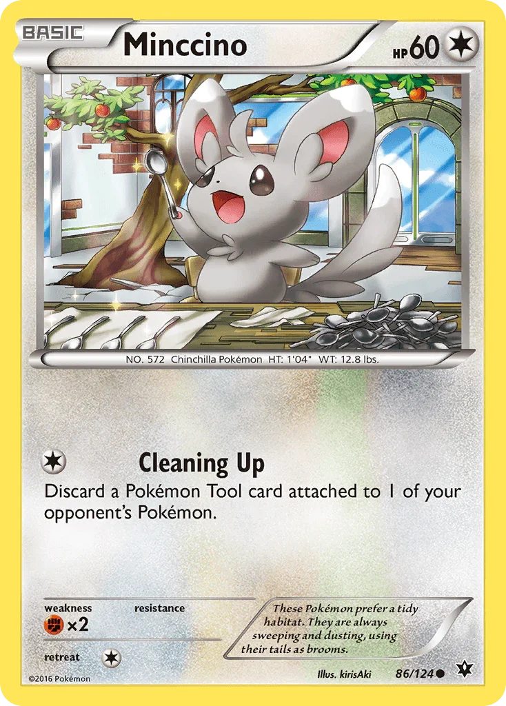 86, Colorless, Common, Fighting[×2], Normal, Reverse Holofoil, XY: Fates Collide Minccino (86/124) [XY: Fates Collide] - Trading Card World