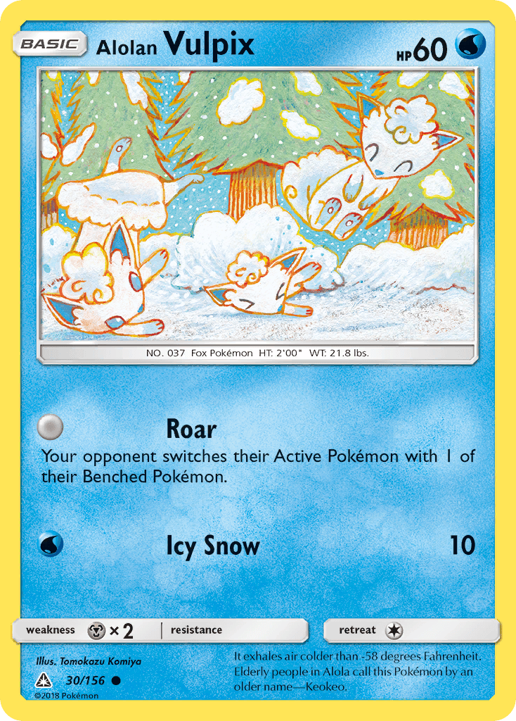 30, Common, Metal[×2], Normal, Reverse Holofoil, Sun & Moon: Ultra Prism, Water Alolan Vulpix (30/156) [Sun & Moon: Ultra Prism] - Trading Card World