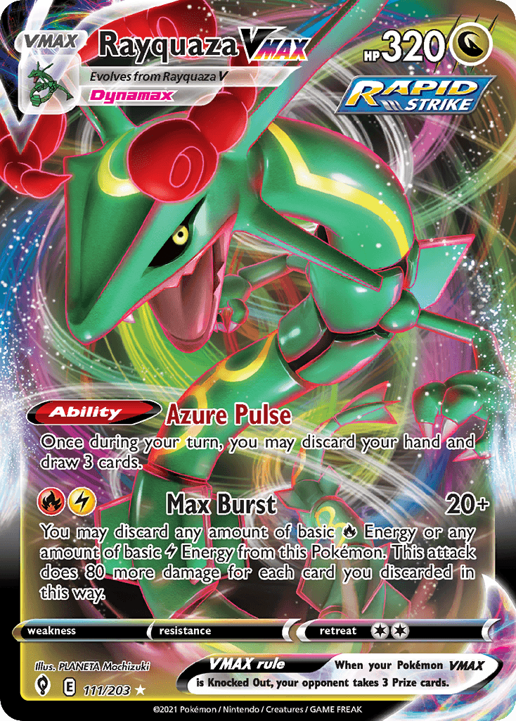 111, Dragon, Holofoil, Promo, Sword & Shield: Evolving Skies Rayquaza VMAX (111/203) (Jumbo Card) [Sword & Shield: Evolving Skies] - Trading Card World