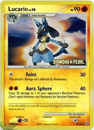 Burger King Promos: 2008 Collection, Fighting, Promo, Psychic[+20], Reverse Holofoil Lucario (6/130) [Burger King Promos: 2008 Collection] - Trading Card World