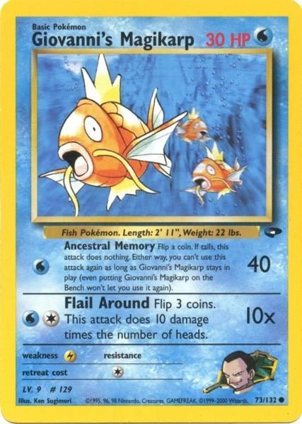 73, Common, Gym Challenge Unlimited, Lightning[×2], Normal, Water Giovanni's Magikarp (73/132) [Gym Challenge Unlimited] - Trading Card World