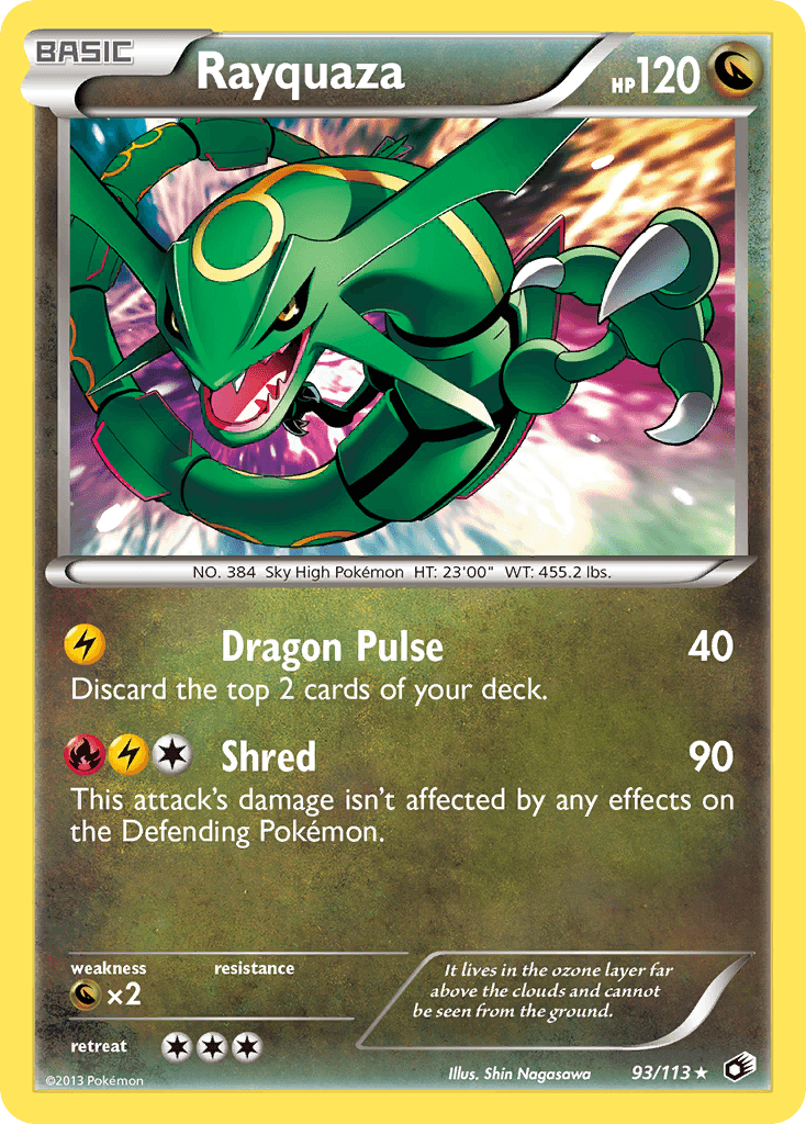 93, Black & White: Legendary Treasures, Dragon, Dragon[×2], Holo Rare, Holofoil, Reverse Holofoil Rayquaza (93/113) [Black & White: Legendary Treasures] - Trading Card World
