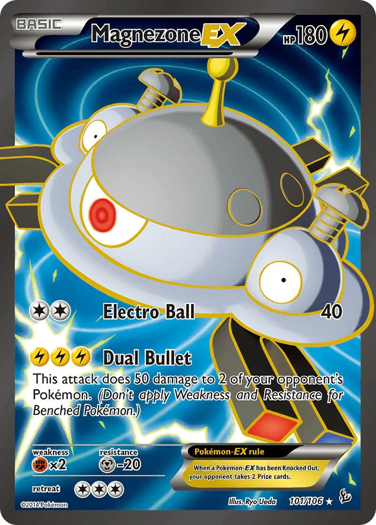 Fighting[×2], Holofoil, Lightning, Metal[-20], Ultra Rare, XY: Flashfire Magnezone EX (101/106) [XY: Flashfire] - Trading Card World
