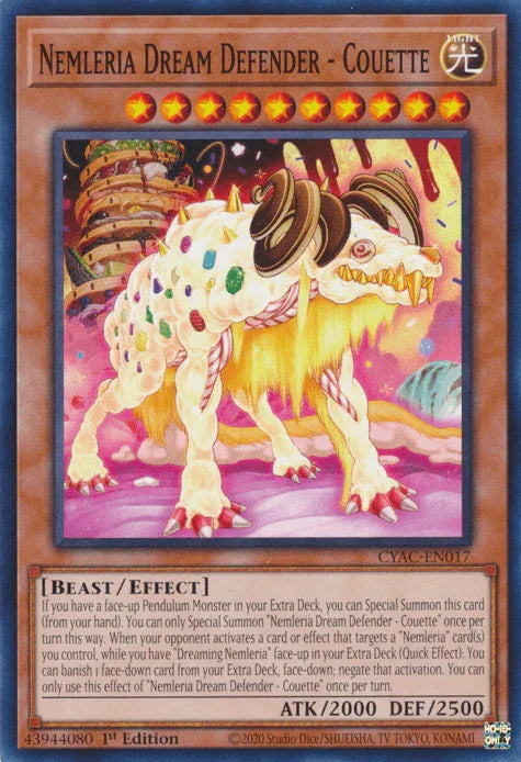 1st Edition, Beast, Common, Cyberstorm Access, Effect Monster, Light Nemleria Dream Defender - Couette [CYAC-EN017] Common - Trading Card World