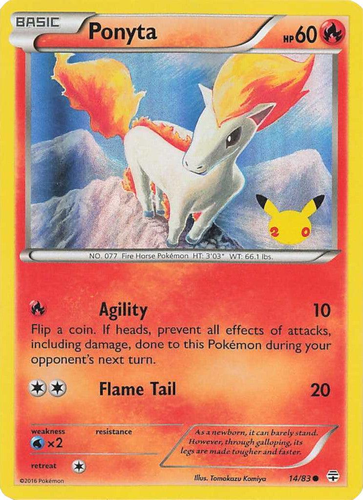 14, Fire, Holofoil, Promo, Water [x2], XY: Generations Ponyta (14/83) (20th Anniversary Stamp) [XY: Generations] - Trading Card World