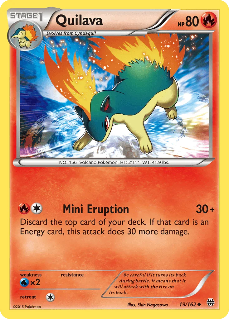 19, Fire, Normal, Reverse Holofoil, Uncommon, Water[×2], XY: BREAKthrough Quilava (19/162) [XY: BREAKthrough] - Trading Card World