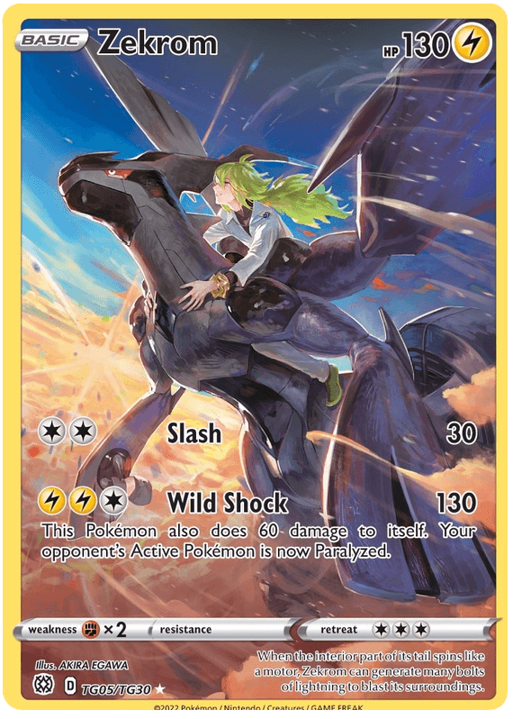 Fighting [x2], Holofoil, Lightning, Secret Rare, Sword & Shield: Brilliant Stars, TG05 Zekrom (TG05/TG30) [Sword & Shield: Brilliant Stars] - Trading Card World