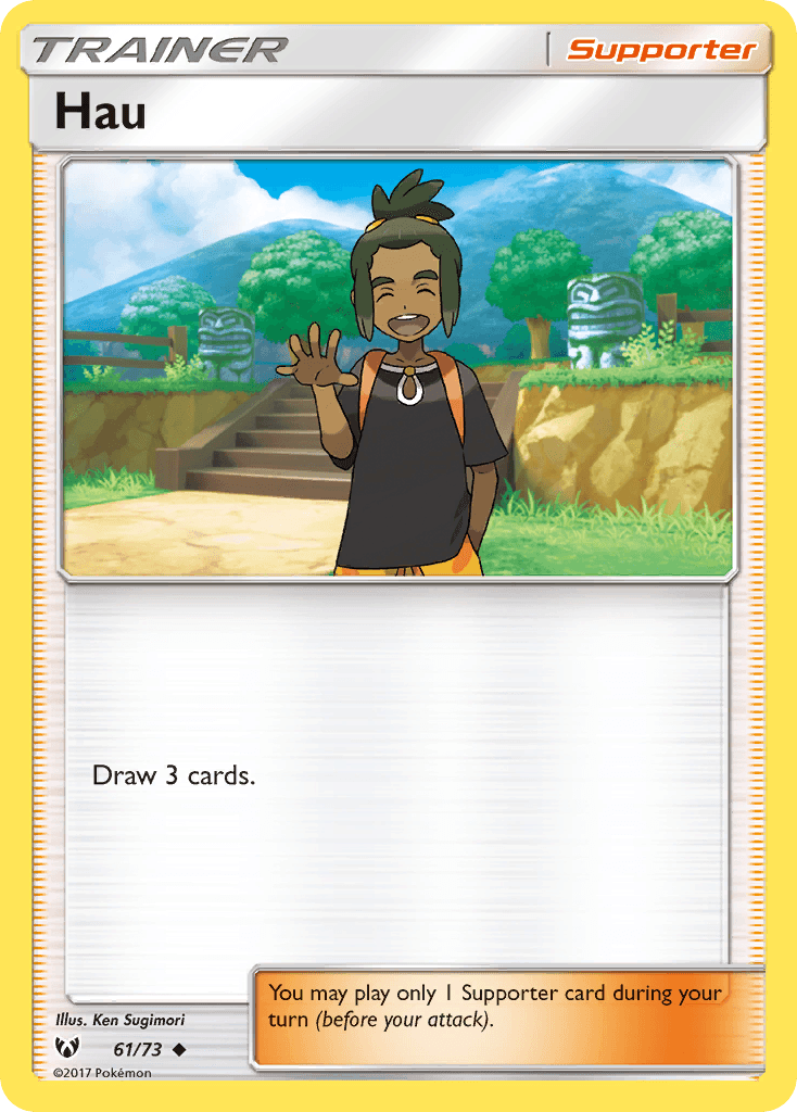 61, Normal, Reverse Holofoil, Sun & Moon: Shining Legends, Supporter, Uncommon Hau (61/73) [Sun & Moon: Shining Legends] - Trading Card World