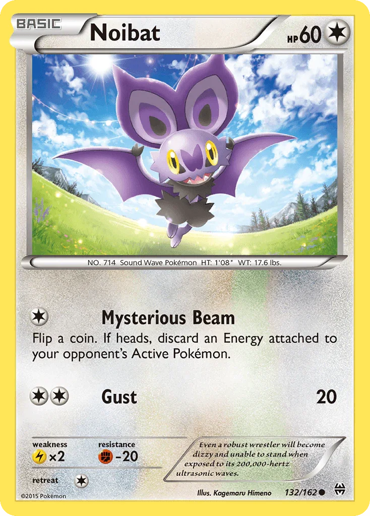 132, Colorless, Common, Fighting[-20], Lightning[×2], Normal, Reverse Holofoil, XY: BREAKthrough Noibat (132/162) [XY: BREAKthrough] - Trading Card World