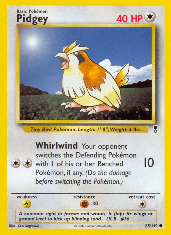 85, Colorless, Common, Fighting[-30], Legendary Collection, Lightning[×2], Normal, Reverse Holofoil Pidgey (85/110) [Legendary Collection] - Trading Card World