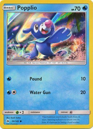 39, Grass[×2], Holofoil, Promo, Sun & Moon: Base Set, Water Popplio (39/149) (Water Web Holo) [Sun & Moon: Base Set] - Trading Card World