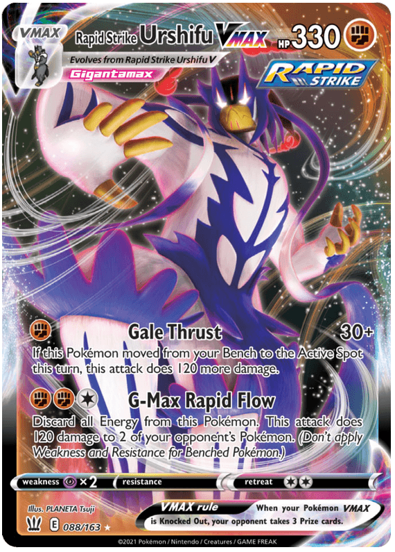 088, Fighting, Holofoil, Psychic[x2], Sword & Shield: Battle Styles, Ultra Rare Rapid Strike Urshifu VMAX (088/163) [Sword & Shield: Battle Styles] - Trading Card World