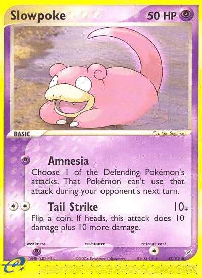 45, Common, EX: Team Magma vs Team Aqua, Normal, Psychic, Psychic[×2], Reverse Holofoil Slowpoke (45/95) [EX: Team Magma vs Team Aqua] - Trading Card World