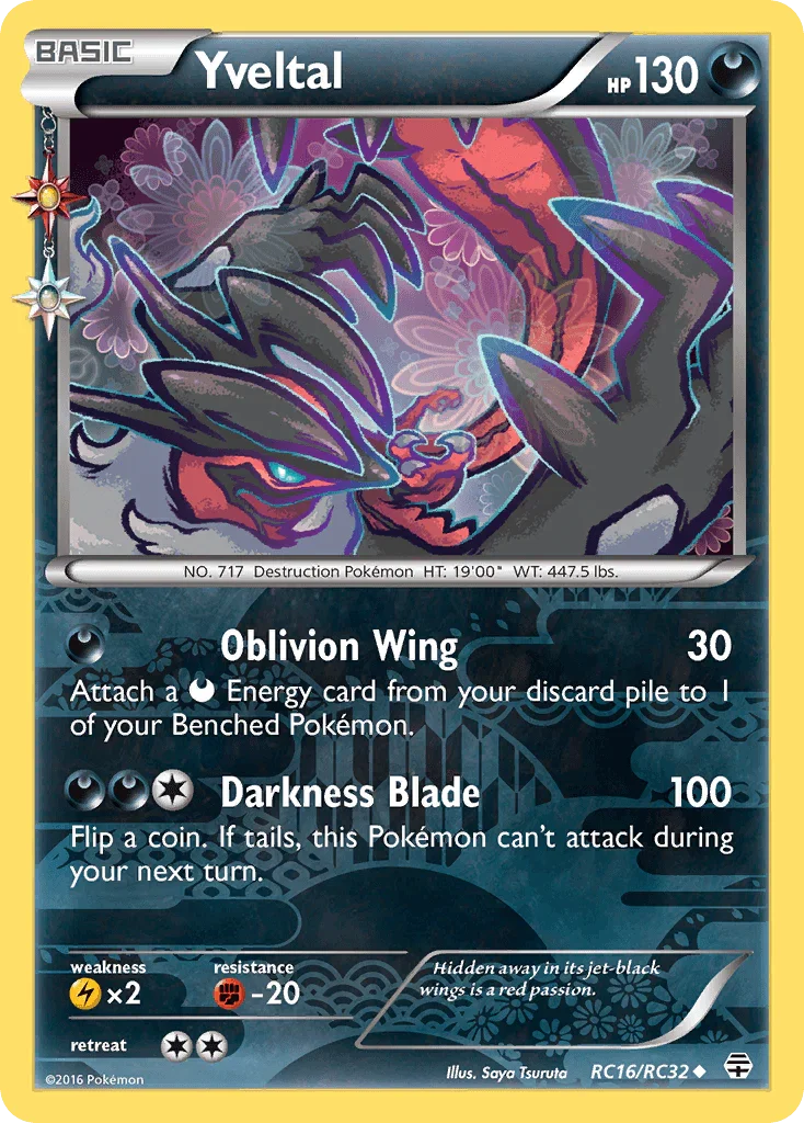 Darkness, Fighting[-20], Holofoil, Lightning[×2], RC16, Uncommon, XY: Generations Yveltal (RC16/RC32) [XY: Generations] - Trading Card World