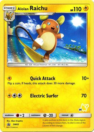 Battle Academy 2020, Fighting[×2], Lightning, Metal[-20], Normal, Promo, SM65 Alolan Raichu (SM65) (Pikachu Stamp #25) [Battle Academy 2020] - Trading Card World