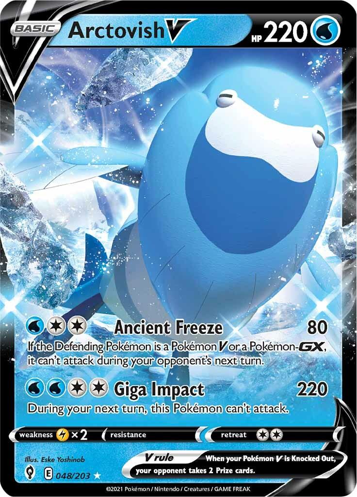 048, Holofoil, Lightning [x2], Sword & Shield: Evolving Skies, Ultra Rare, Water Arctovish V (048/203) [Sword & Shield: Evolving Skies] - Trading Card World