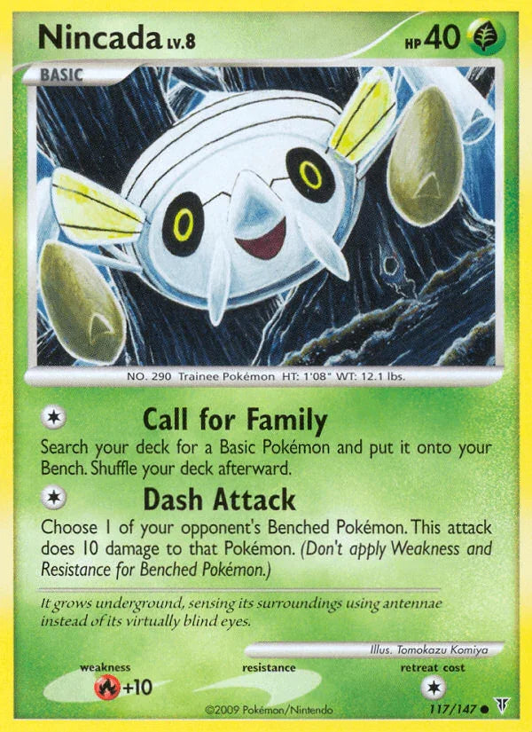 117, Common, Fire[+10], Grass, Normal, Platinum: Supreme Victors, Reverse Holofoil Nincada (117/147) [Platinum: Supreme Victors] - Trading Card World