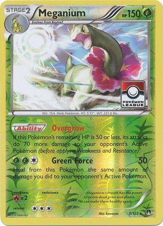 Fire[×2], Grass, Promo, Reverse Holofoil, XY: BREAKpoint Meganium (3/122) (League Promo) [XY: BREAKpoint] - Trading Card World