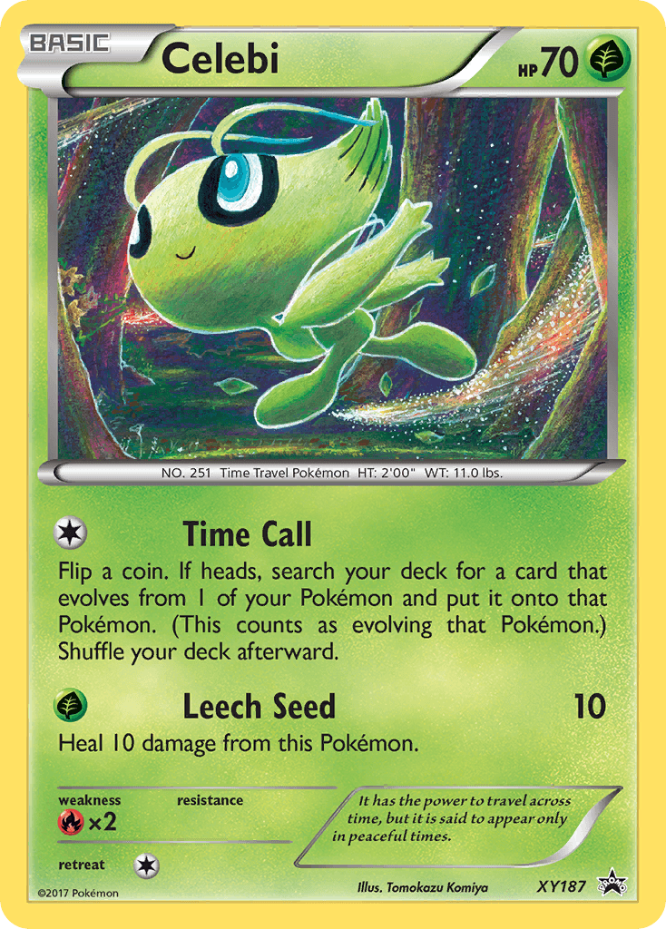 Fire [x2], Grass, Holofoil, Promo, XY187, XY: Black Star Promos Celebi (XY187) [XY: Black Star Promos] - Trading Card World