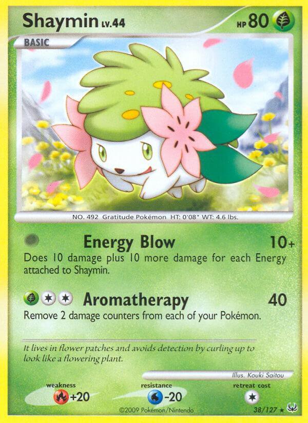38, Fire[+20], Grass, Holo Rare, Holofoil, Platinum: Base Set, Water[-20] Shaymin (38/127) (Theme Deck Exclusive) [Platinum: Base Set] - Trading Card World