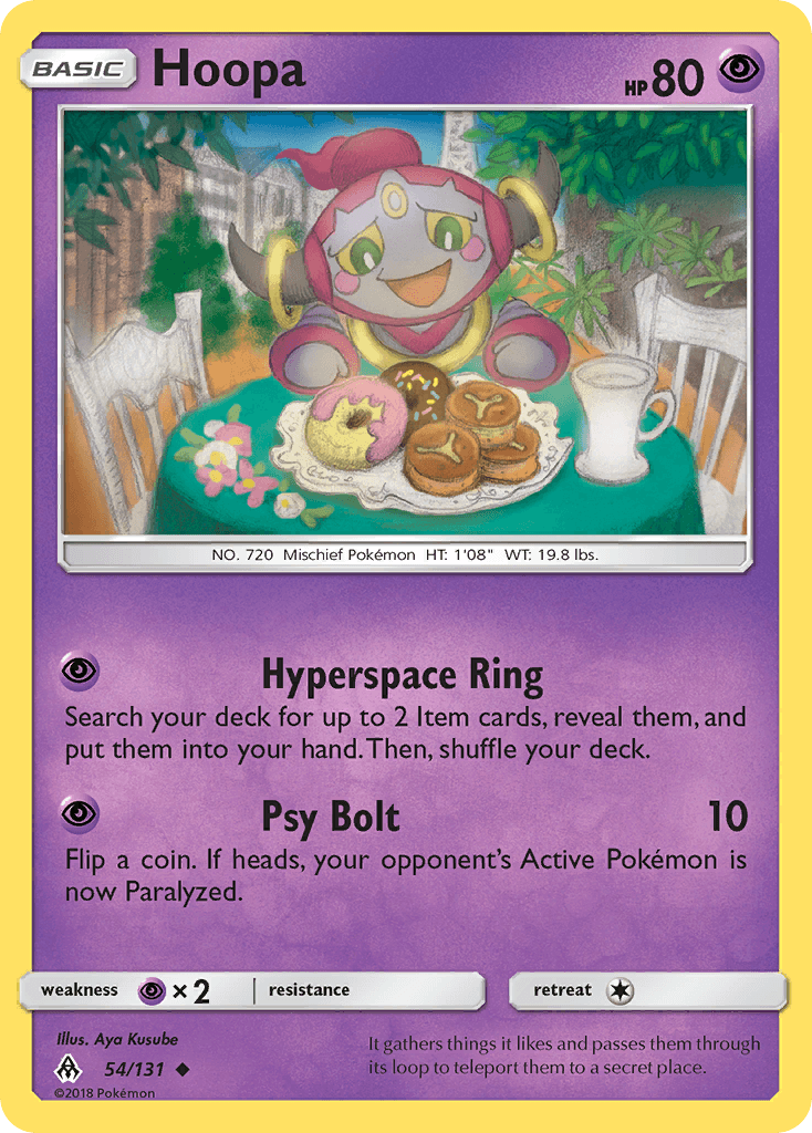 54, Normal, Psychic, Psychic[×2], Reverse Holofoil, Sun & Moon: Forbidden Light, Uncommon Hoopa (54/131) [Sun & Moon: Forbidden Light] - Trading Card World