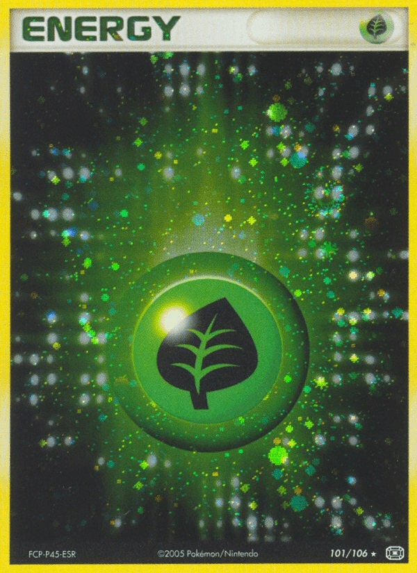 Basic Energy, EX: Emerald, Holo Rare, Holofoil Grass Energy (101/106) [EX: Emerald] - Trading Card World