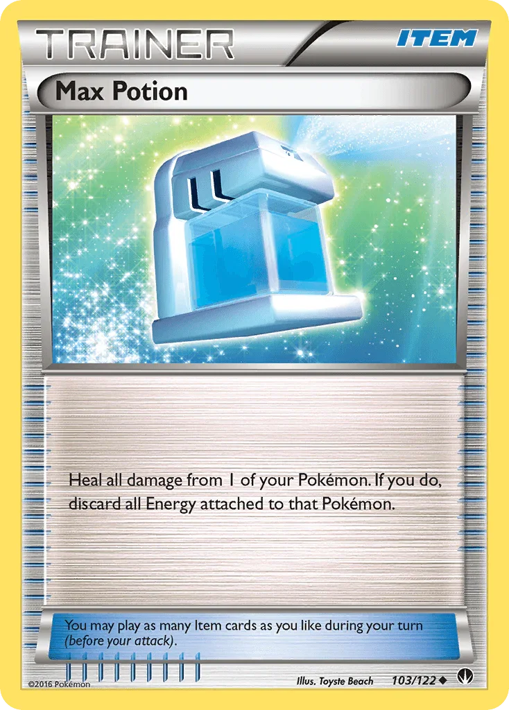 103, Item, Normal, Reverse Holofoil, Uncommon, XY: BREAKpoint Max Potion (103/122) [XY: BREAKpoint] - Trading Card World