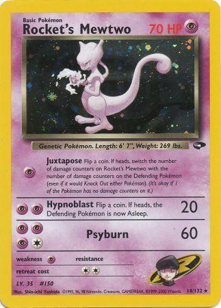 14, Gym Challenge Unlimited, Holo Rare, Holofoil, Psychic, Psychic[×2] Rocket's Mewtwo (14/132) [Gym Challenge Unlimited] - Trading Card World