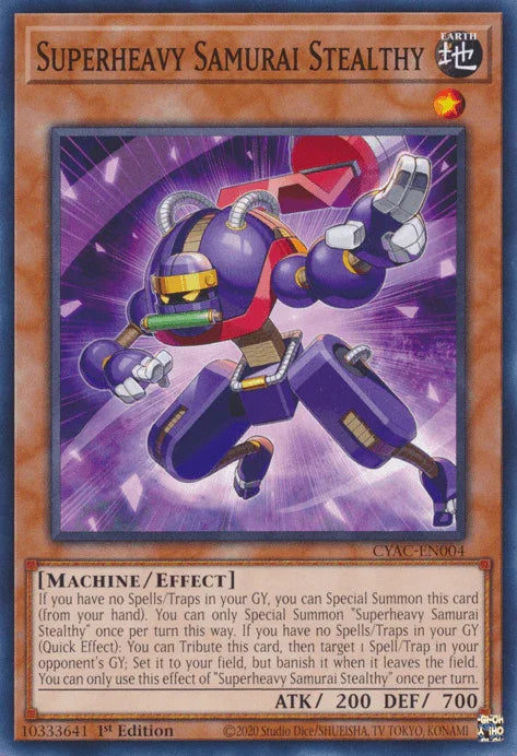 1st Edition, Common, Cyberstorm Access, Earth, Effect Monster, Machine Superheavy Samurai Stealthy [CYAC-EN004] Common - Trading Card World
