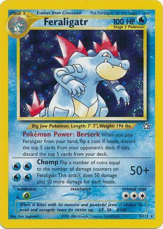 Grass[×2], Holo Rare, Holofoil, Neo Genesis Unlimited, Water Feraligatr (4/111) [Neo Genesis Unlimited] - Trading Card World