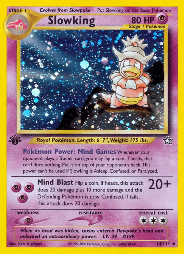 14, 1st Edition Holofoil, Holo Rare, Neo Genesis 1st Edition, Psychic, Psychic[×2] Slowking (14/111) [Neo Genesis 1st Edition] - Trading Card World