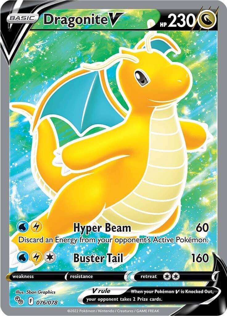 076, Dragon, Holofoil, Pokémon GO, Ultra Rare Dragonite V (076/078) [Pokémon GO] - Trading Card World