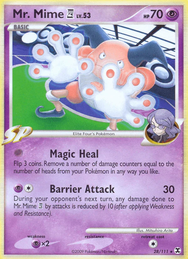 28, Normal, Platinum: Rising Rivals, Psychic, Psychic[×2], Rare, Reverse Holofoil Mr. Mime (28/111) [Platinum: Rising Rivals] - Trading Card World