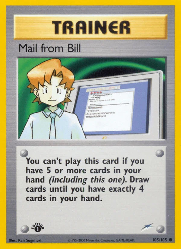 105, 1st Edition Normal, Common, Neo Destiny 1st Edition, Trainer Mail from Bill (105/105) [Neo Destiny 1st Edition] - Trading Card World