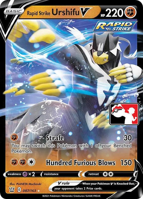 087, Fighting, Holofoil, Prize Pack Series One, Psychic[x2], Ultra Rare Rapid Strike Urshifu V (087/163) [Prize Pack Series One] - Trading Card World