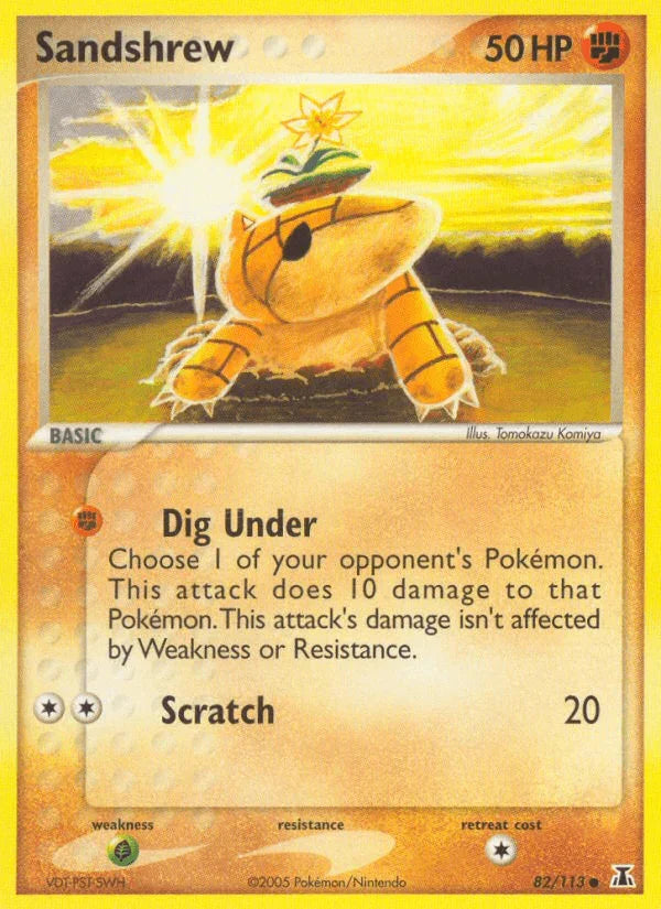 82, Common, EX: Delta Species, Fighting, Grass[×2], Normal Sandshrew (82/113) [EX: Delta Species] - Trading Card World