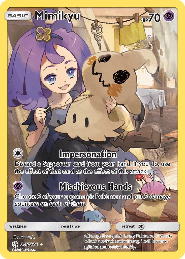 245, Holofoil, Psychic, Secret Rare, Sun & Moon: Cosmic Eclipse Mimikyu (245/236) [Sun & Moon: Cosmic Eclipse] - Trading Card World