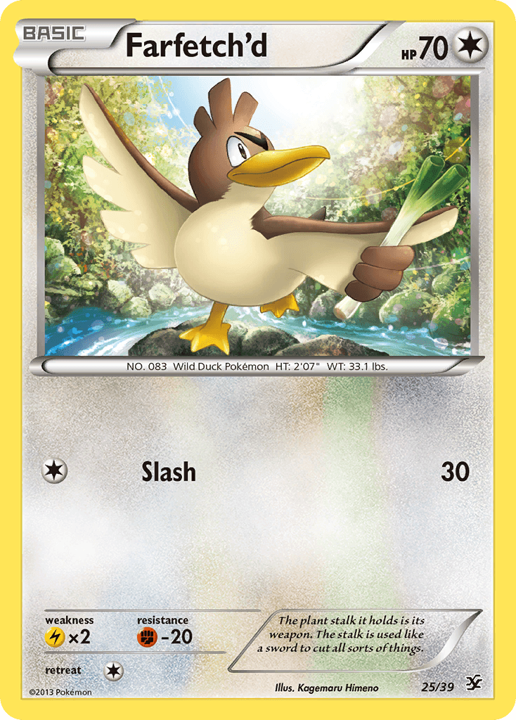 25, Colorless, Common, Fighting[-20], Lightning[×2], Normal, XY: Kalos Starter Set Farfetch'd (25/39) [XY: Kalos Starter Set] - Trading Card World