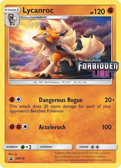 Fighting, Grass [x2], Holofoil, Promo, SM118, Sun & Moon: Black Star Promos Lycanroc (SM118) (Prerelease Promo) [Sun & Moon: Black Star Promos] - Trading Card World