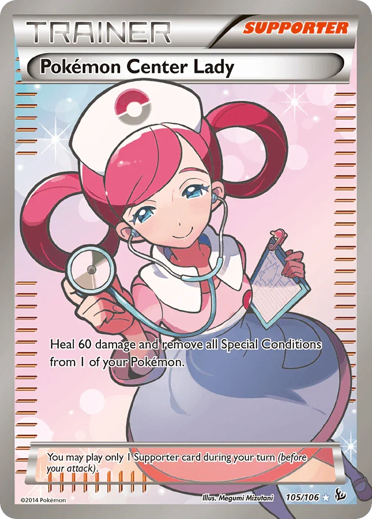 105, Holofoil, Supporter, Ultra Rare, XY: Flashfire Pokemon Center Lady (105/106) [XY: Flashfire] - Trading Card World