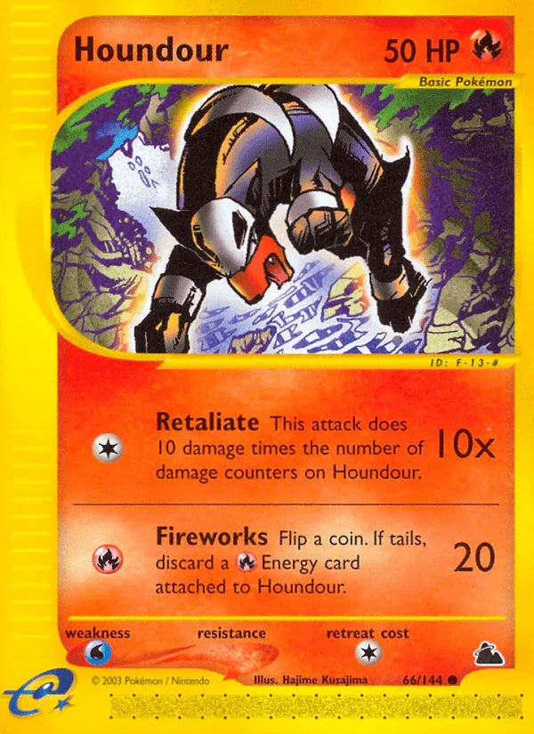 66, Common, Fire, Normal, Reverse Holofoil, Skyridge, Water[×2] Houndour (66/144) [Skyridge] - Trading Card World