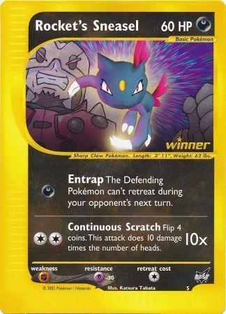 Best of Promos, Darkness, Fighting[×2], Normal, Promo, Psychic[-30] Rocket's Sneasel (5) (Jumbo Card) [Best of Promos] - Trading Card World