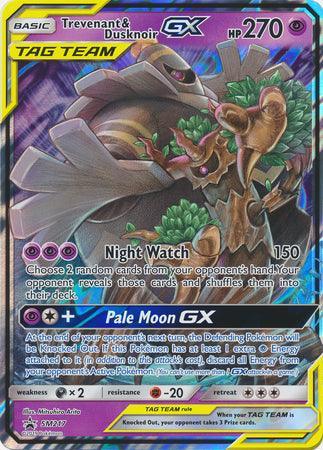 Darkness[×2], Fighting[-20], Holofoil, Promo, Psychic, SM217, Sun & Moon: Black Star Promos Trevenant & Dusknoir GX (SM217) (Jumbo Card) [Sun & Moon: Black Star Promos] - Trading Card World