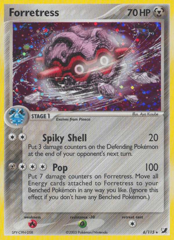 EX: Unseen Forces, Fire[×2], Grass[-30], Holo Rare, Holofoil, Metal Forretress (6/115) [EX: Unseen Forces] - Trading Card World