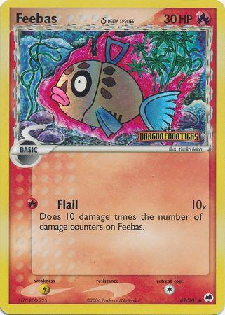 49, Common, EX: Dragon Frontiers, Fire, Lightning[×2], Reverse Holofoil Feebas (49/101) (Delta Species) (Stamped) [EX: Dragon Frontiers] - Trading Card World