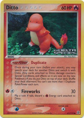 61, Common, EX: Delta Species, Fire, Reverse Holofoil, Water[×2] Ditto (61/113) (Stamped) [EX: Delta Species] - Trading Card World