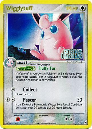 13, Colorless, EX: Crystal Guardians, Fighting[×2], Holo Rare, Reverse Holofoil Wigglytuff (13/100) (Stamped) [EX: Crystal Guardians] - Trading Card World