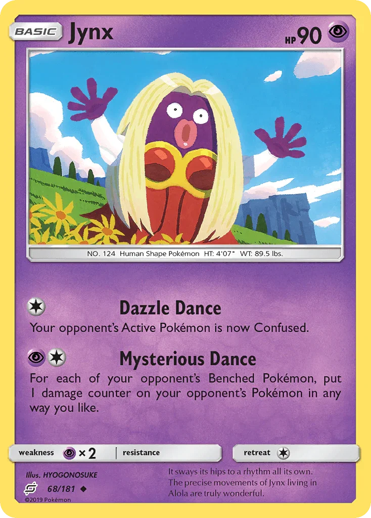 68, Normal, Psychic, Psychic[×2], Reverse Holofoil, Sun & Moon: Team Up, Uncommon Jynx (68/181) [Sun & Moon: Team Up] - Trading Card World