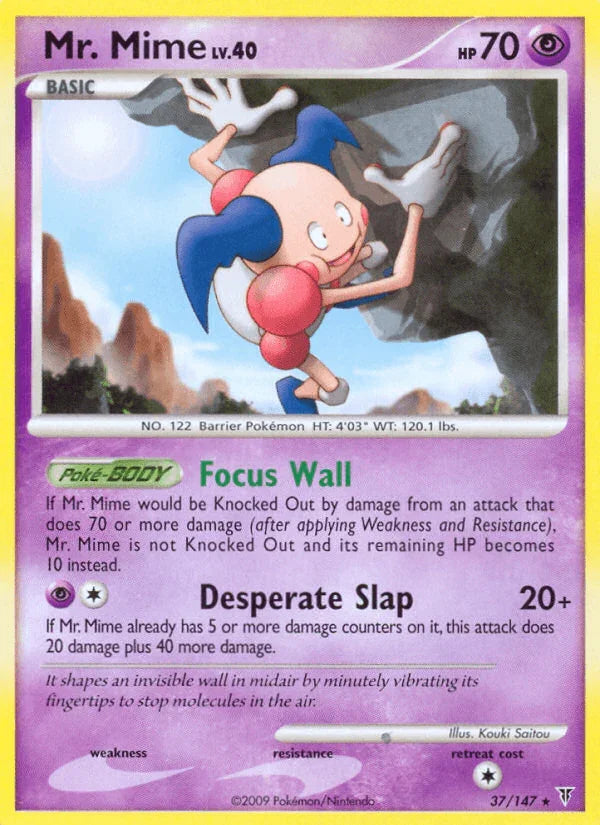 37, Normal, Platinum: Supreme Victors, Psychic, Rare, Reverse Holofoil Mr. Mime (37/147) [Platinum: Supreme Victors] - Trading Card World